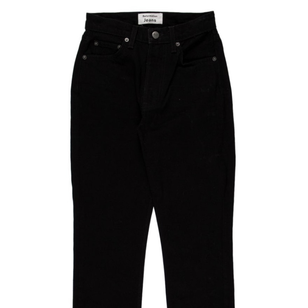 REFORMATION Jeans Black Denim Julia High Waist Cigarette Crop - size 23